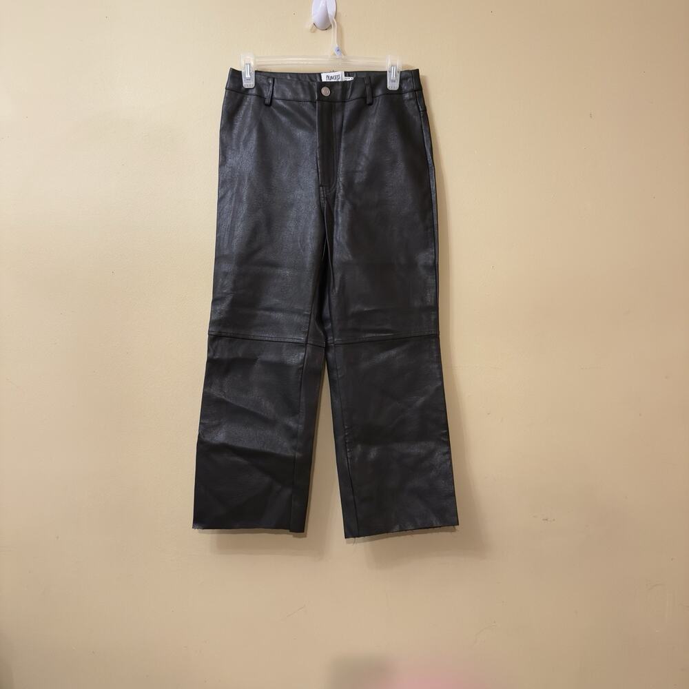 Y2K Baddie Clubwear Night Out Matrix Minimalist Moto Chic Faux Leather Pants 4